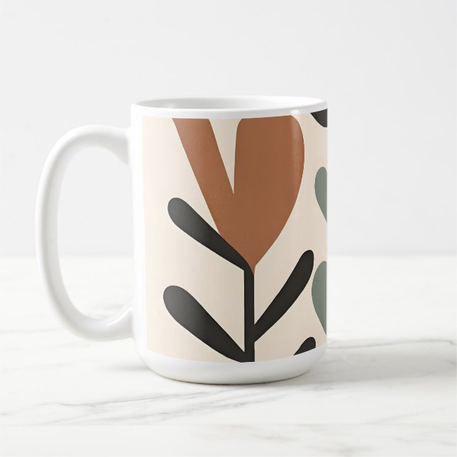 Taza De Café Formas Botánicas Abstractas (Izquierda)