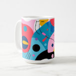 Taza De Café Formas coloridas y caprichosas geométricas moderna<br><div class="desc">Coloridas formas caprichosas, composición geométrica moderna. Funn diseño alegre.</div>