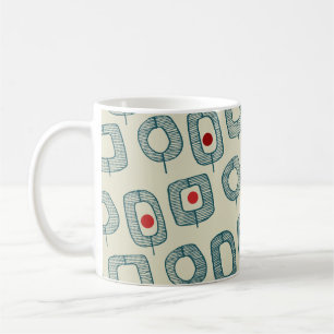 Taza De Café Formas geométricas abiertas verdes con puntos rojo