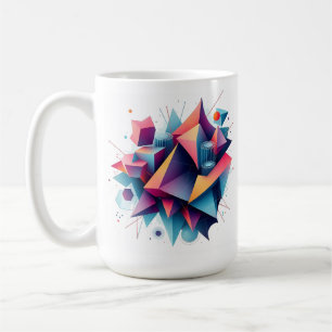 Taza De Café Formas geométricas abstractas futuristas con neón 