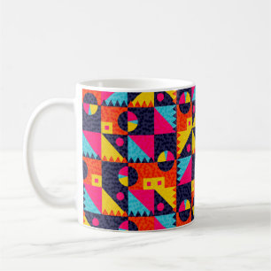 Taza De Café Formas geométricas abstractas. Ilustración retro c