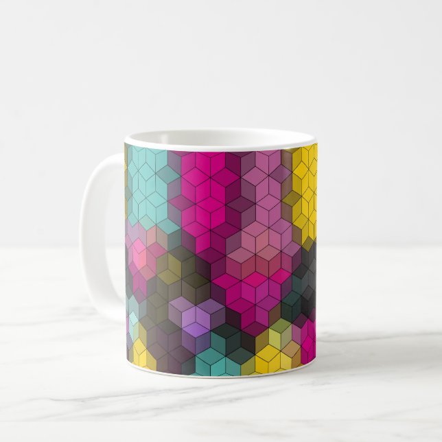 Taza De Café Formas geométricas abstractas modernas mosaico de  (Anverso izquierdo)
