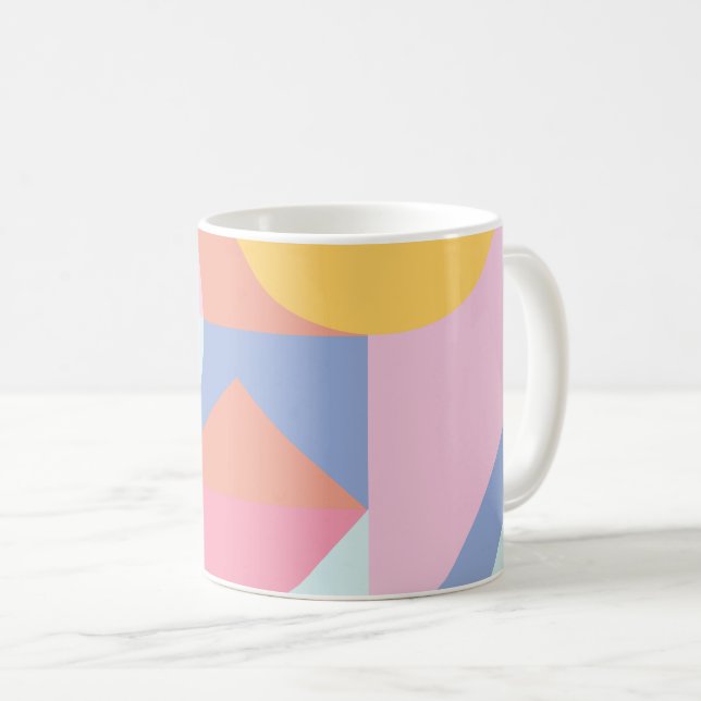 Taza De Café Formas geométricas coloridas y cortas (Anverso derecho)