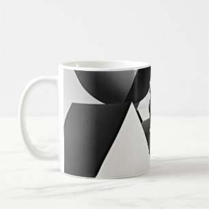 Taza De Café Formas geométricas de gris blanco negro