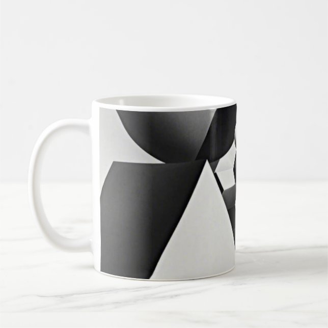 Taza De Café Formas geométricas de gris blanco negro (Izquierda)