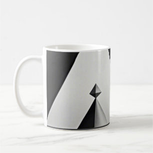 Taza De Café Formas geométricas de gris blanco negro