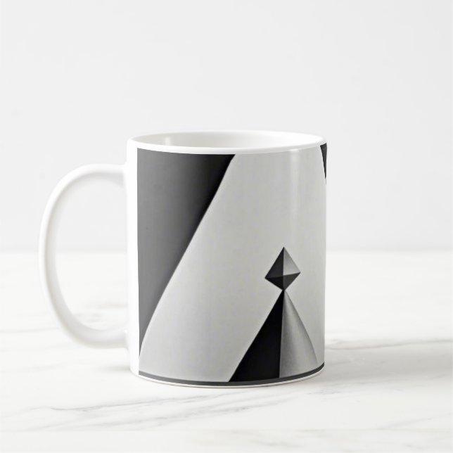 Taza De Café Formas geométricas de gris blanco negro (Izquierda)