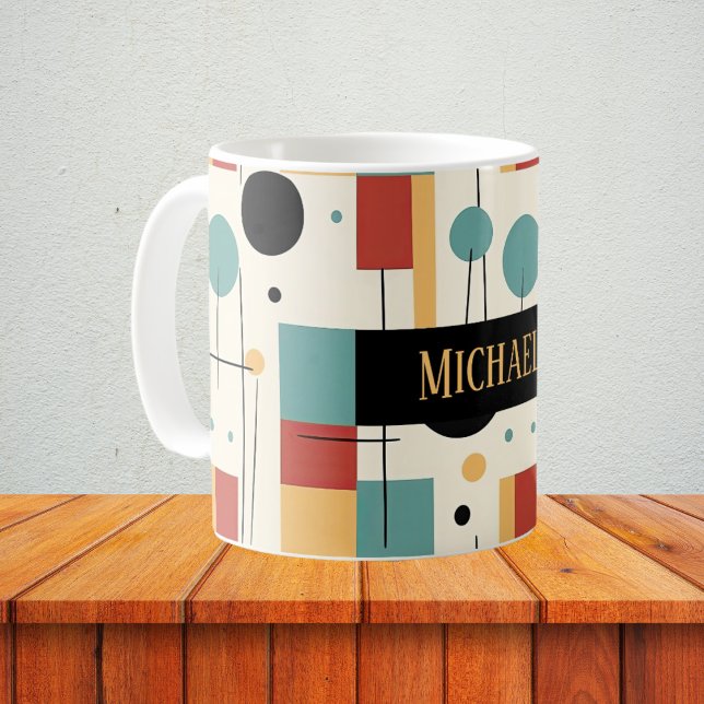 Taza De Café Formas geométricas modernas con nombre (Subido por el creador)