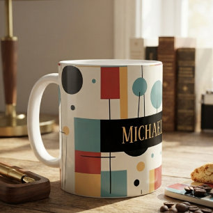 Taza De Café Formas Geométricas Modernas Con Nombre