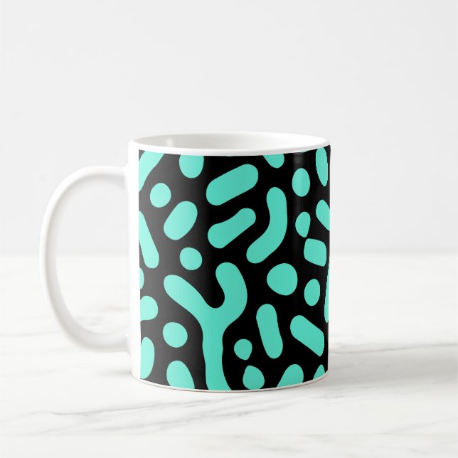 Taza De Café Formas geométricas monocromáticas verdes (Izquierda)