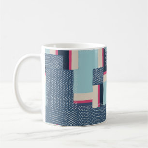 Taza De Café formas geométricas simples vintage y trazos de pi