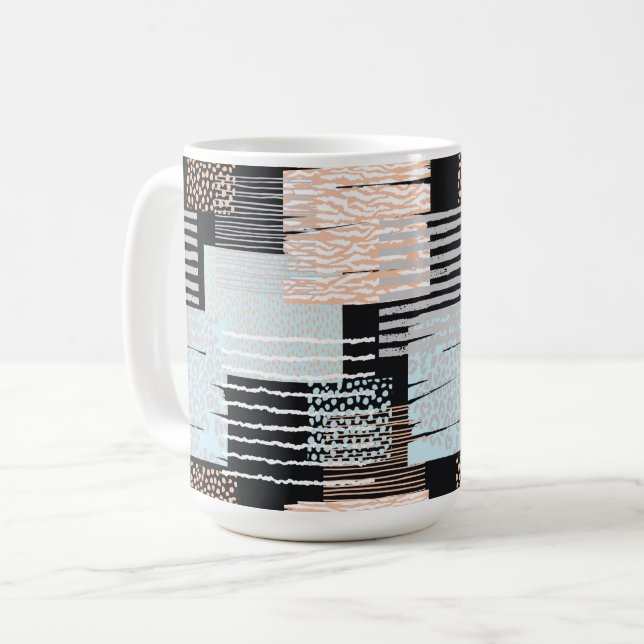 Taza De Café Formas geométricas y rayas (Anverso izquierdo)