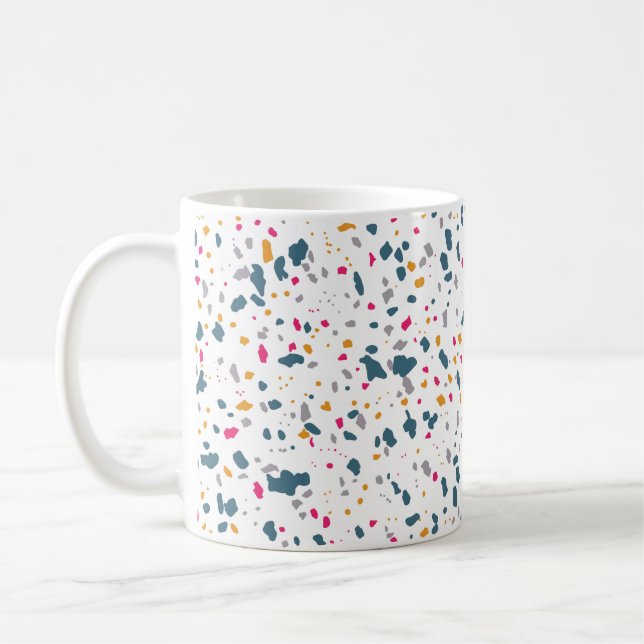 Taza De Café Formas modernas azules y rosas (Izquierda)