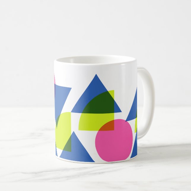 Taza De Café Formas Neon Geométricas Retro 90 coloridas (Anverso derecho)