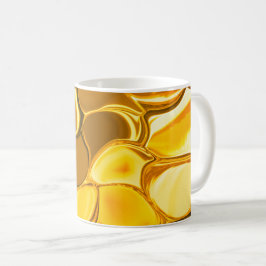 Taza De Café Formas redondeadas en color dorado, brillante muy 