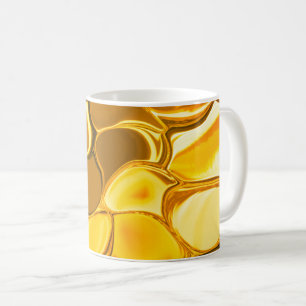 Taza De Café Formas redondeadas en color dorado, brillante muy