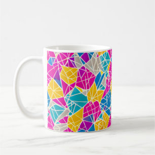 Taza De Café Formas y líneas geométricas en color vibrante
