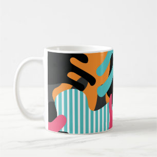 Taza De Café Formas y puntos abstractos coloridos