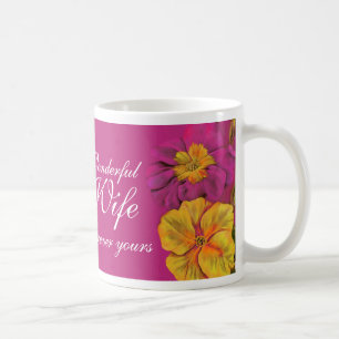 Taza De Café Fórmula arte floral Maravilloso Esposa mauve mug