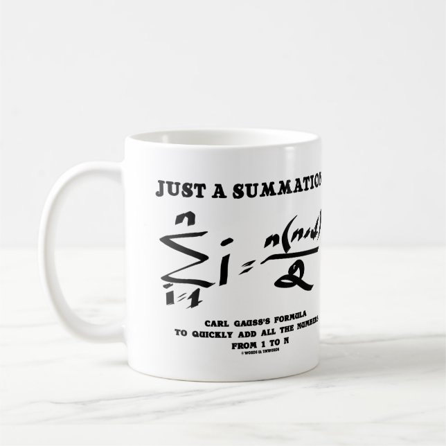 Taza De Café Fórmula Carl Gauss, ecuación matemática de resumen (Izquierda)