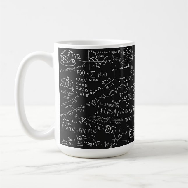 Taza De Café Fórmula de matemáticas en blanco y negro (Izquierda)