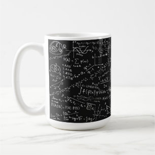 Taza De Café Fórmula matemática de negro y blanco