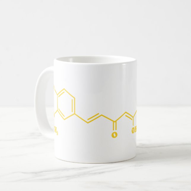Taza De Café Fórmula química molecular de Curcumin Turmérica (Anverso izquierdo)