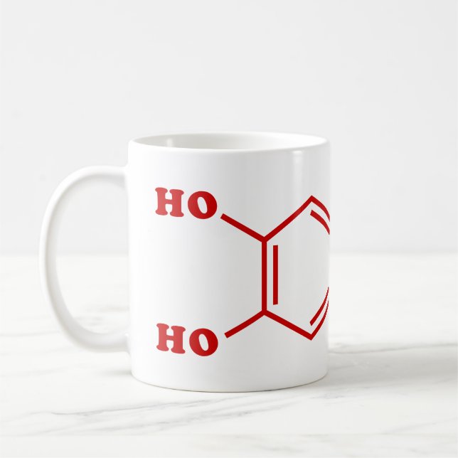 Taza De Café Fórmula química molecular de dopamina (Izquierda)