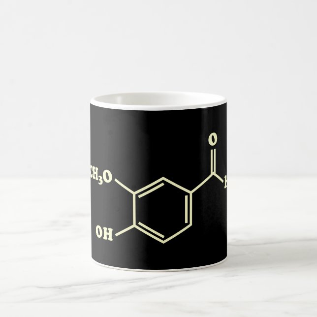 Taza De Café Fórmula química molecular de vainilla (Centro)