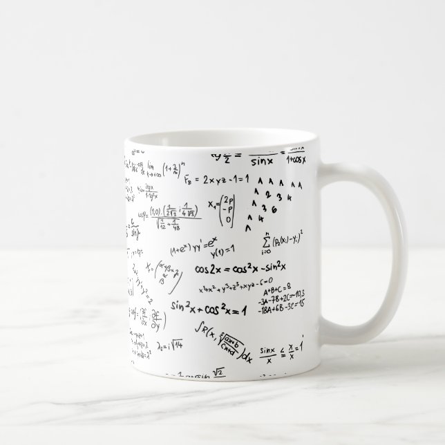 Taza De Café Fórmulas Y Números De Matemáticas (Derecha)