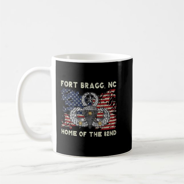 Taza De Café Fort Bragg NC Hogar De La 82ª Camiseta Aérea, Ve (Izquierda)