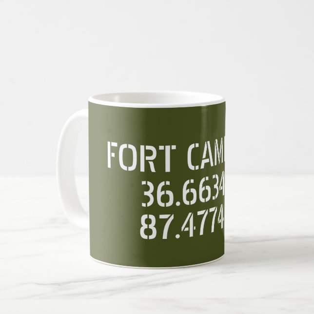 Taza De Café Fort Campbell Latitud Longitud (Anverso izquierdo)