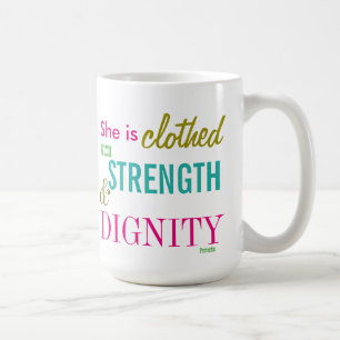 Taza De Café Fortaleza Biblia Dignidad versus Chicas Inspirador