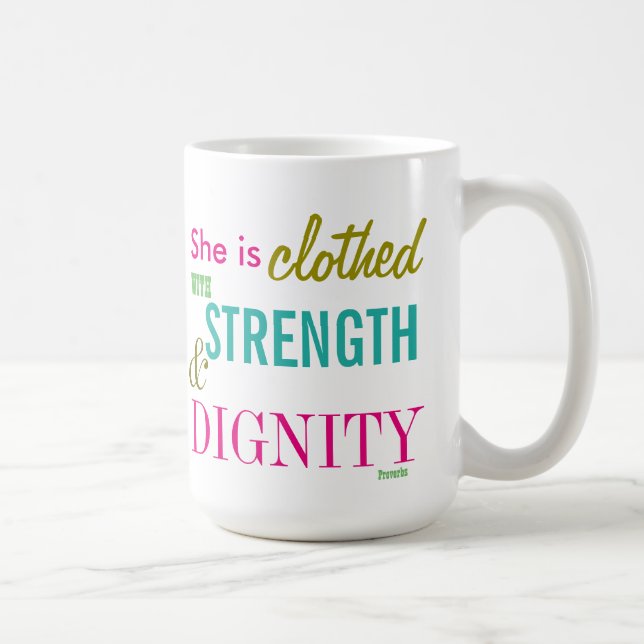 Taza De Café Fortaleza Biblia Dignidad versus Chicas Inspirador (Derecha)