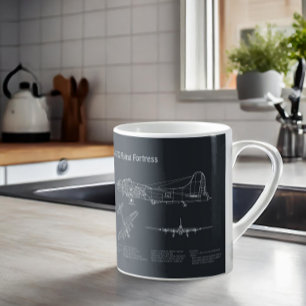 Taza De Café Fortaleza voladora B-17 - Planes de diseño aéreo P