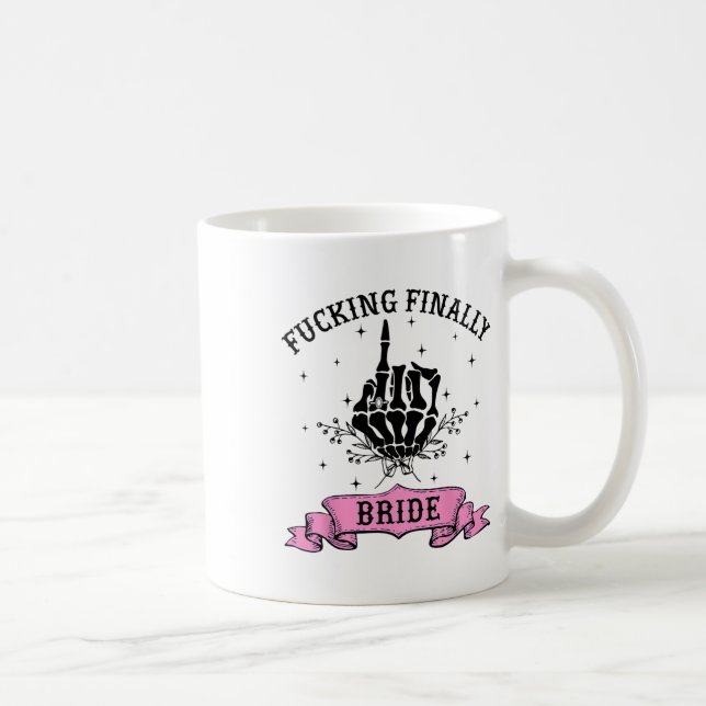 Taza De Café Forting Finally Bride Skeleton Hand Halloween Bach (Derecha)