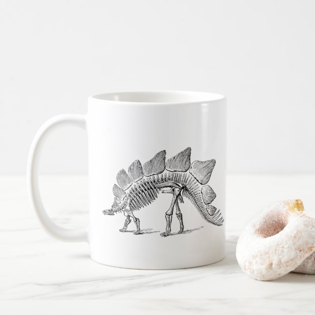 Taza De Café Fósil de esqueleto de dinosaurio Stegosaurus (Con donut)