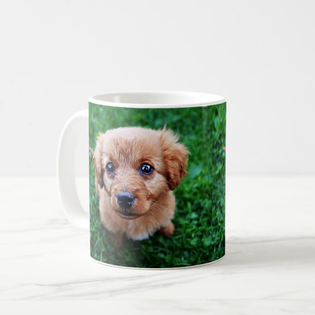 Taza De Café Foto Adorable De Cachorro (Anverso izquierdo)