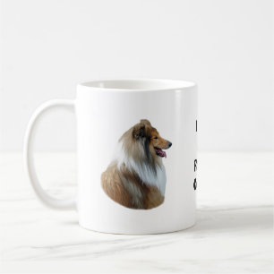 Taza De Café Foto áspera del retrato del perro del collie