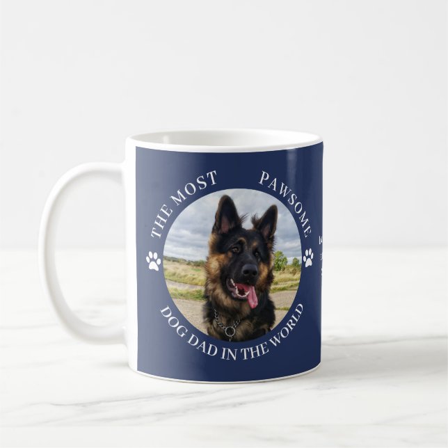 Taza De Café Foto Azul De Papá Perro Más Atractivo (Izquierda)