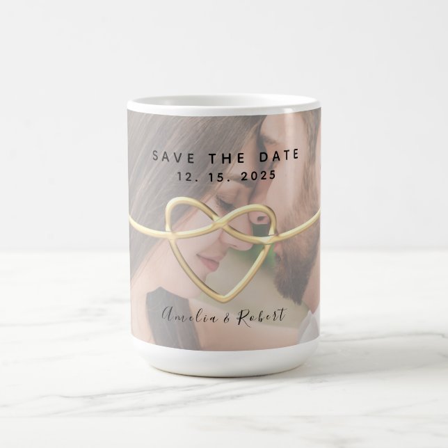 Taza De Café Foto Boda Save The Date (Centro)