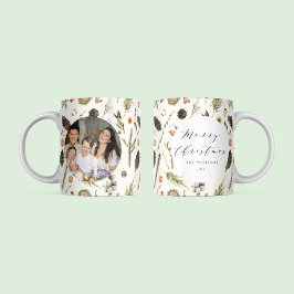 Taza De Café Foto botánica del Boho ruso moderno Navidad