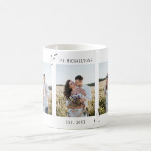 Taza De Café Foto Botánica Rústica de Recién Casados