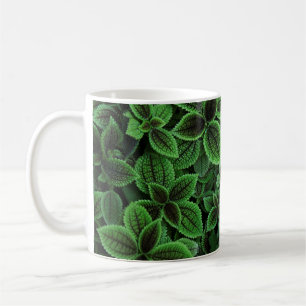 TAZA DE CAFÉ FOTO CERRADA DE LA PLANTA VERDE PROHIBIDA