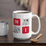 Taza De Café Foto Collage moderna y regalo rojo para una precio<br><div class="desc">Foto Collage moderna y regalo rojo para una preciosa esposa</div>