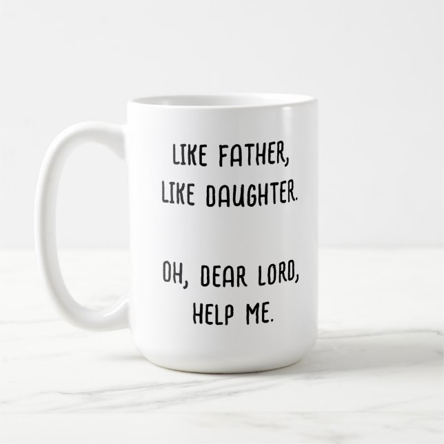 Taza De Café Foto Como Padre Como Hija Hijo Personalizada (Izquierda)