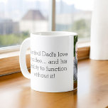 Taza De Café Foto como padre, hija o hijo<br><div class="desc">Celebra el vínculo especial entre padre e hijo con nuestro reconfortante café Mug "Como padre, como hija o hijo". Esta taza personalizada captura la esencia de la conexión única compartida entre un padre y su hijo, convirtiéndolo en el regalo perfecto para el Día del Padre, cumpleaños o cualquier ocasión. Esta...</div>