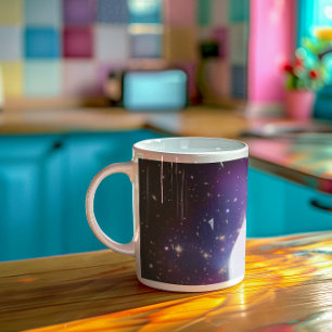 Taza De Café Foto completa del cúmulo de galaxias púrpura celes