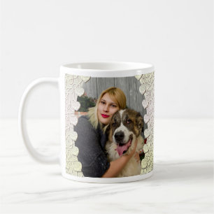 Taza De Café Foto con brillo personalizada con corazón decorati