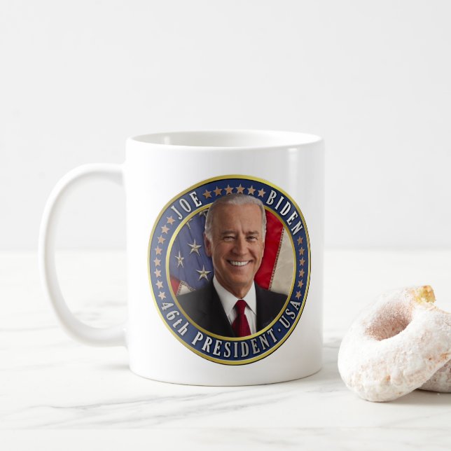 Taza De Café Foto conmemorativa del 46° presidente de Estados U (Con donut)